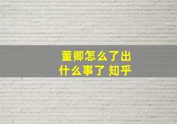 董卿怎么了出什么事了 知乎